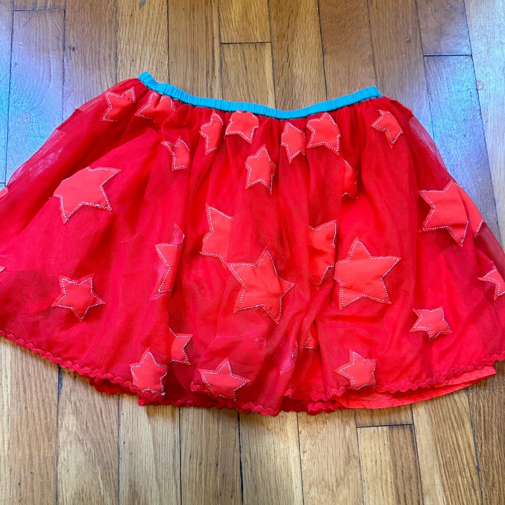 Mini Boden Girls Red Stars Dress, Size 5-6